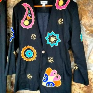 80s vintage geometric 2-piece pants set